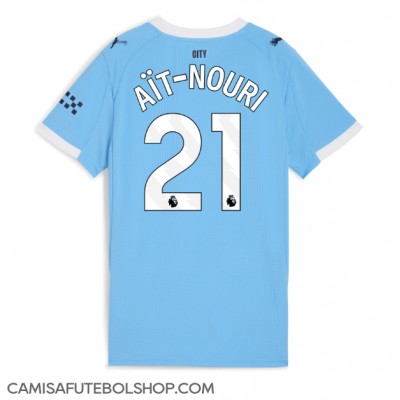 Camisa de time de futebol Manchester City Rayan Ait-Nouri #21 Replicas 1º Equipamento Feminina 2025-26 Manga Curta Camisa de time de futebol Manchester City Rayan Ait-Nouri #21 Replicas 1º Equipamento Feminina 2025-26 Manga Curta